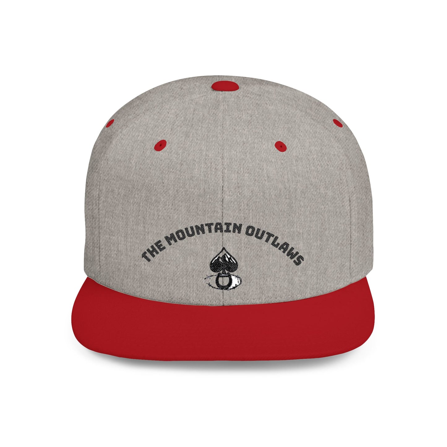 Mountain Outlaws Flat Bill Snapback Hat, Trendy Baseball Cap for Outdoor Adventures, Gift for Adventurers, Cool Streetwear, Casual Headwear
