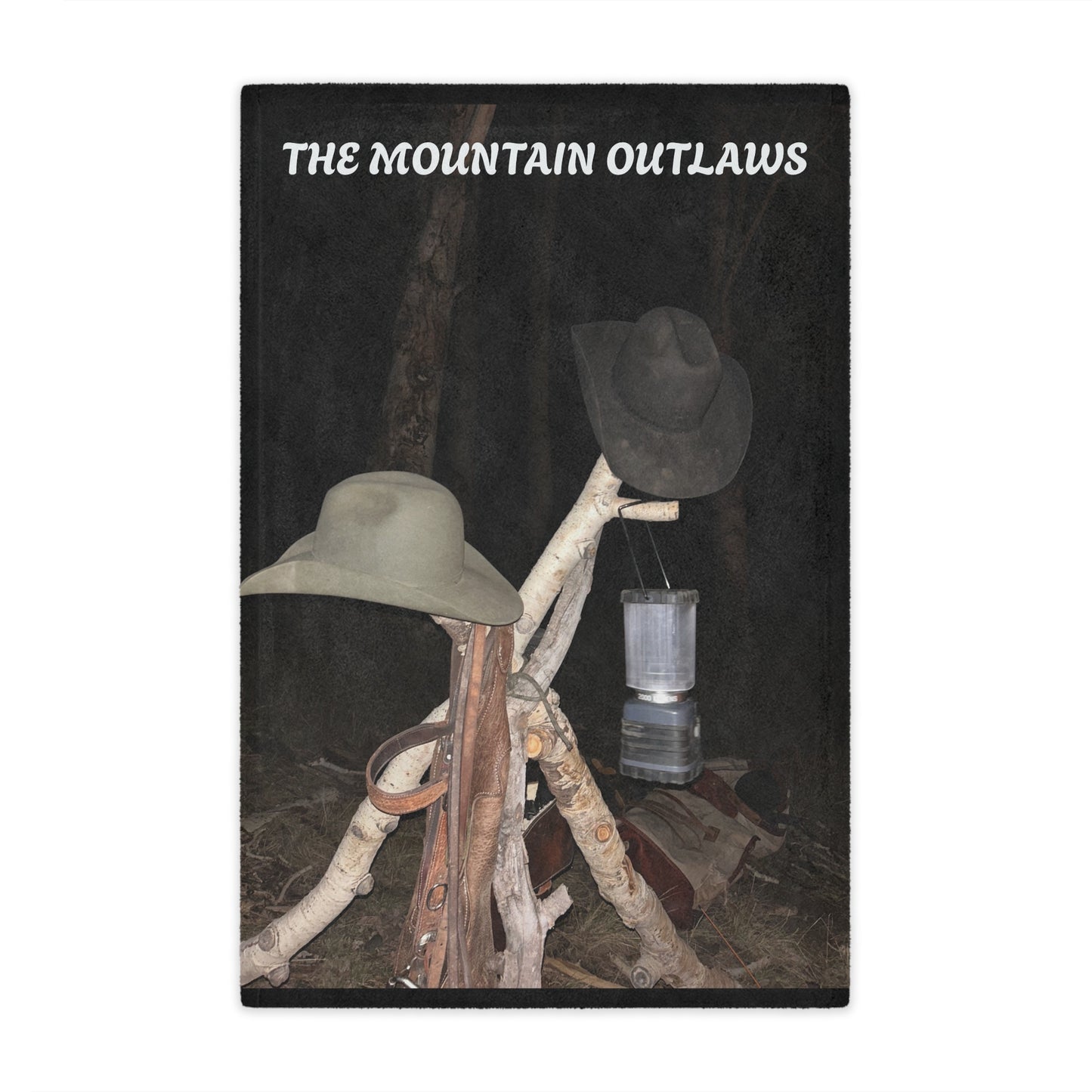 Cozy Minky Blanket for Outdoor Lovers,The Mountain Outlaws Blanket – Saddle & Lantern Edition