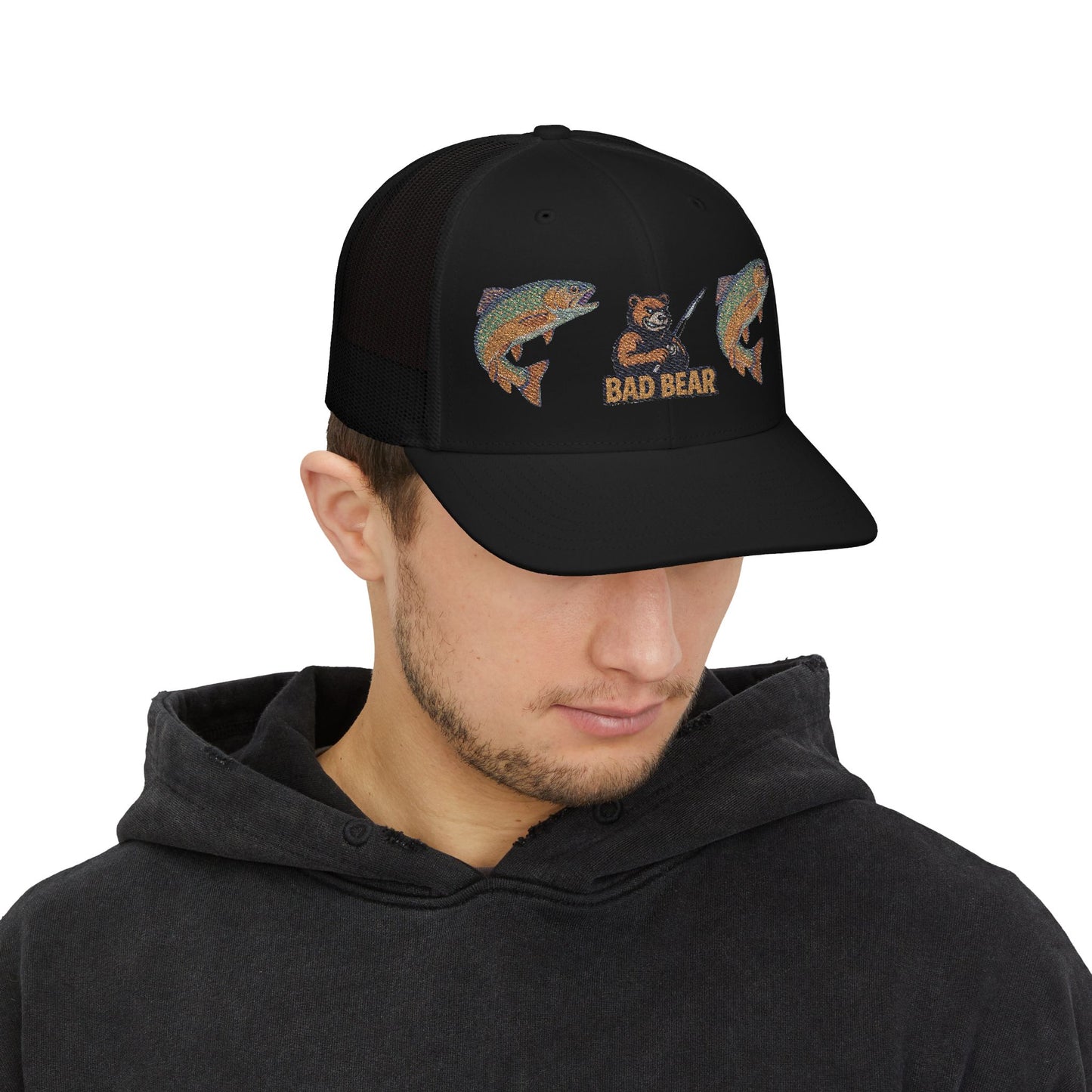 Bad Bear Trucker Hat – Double Trout Edition