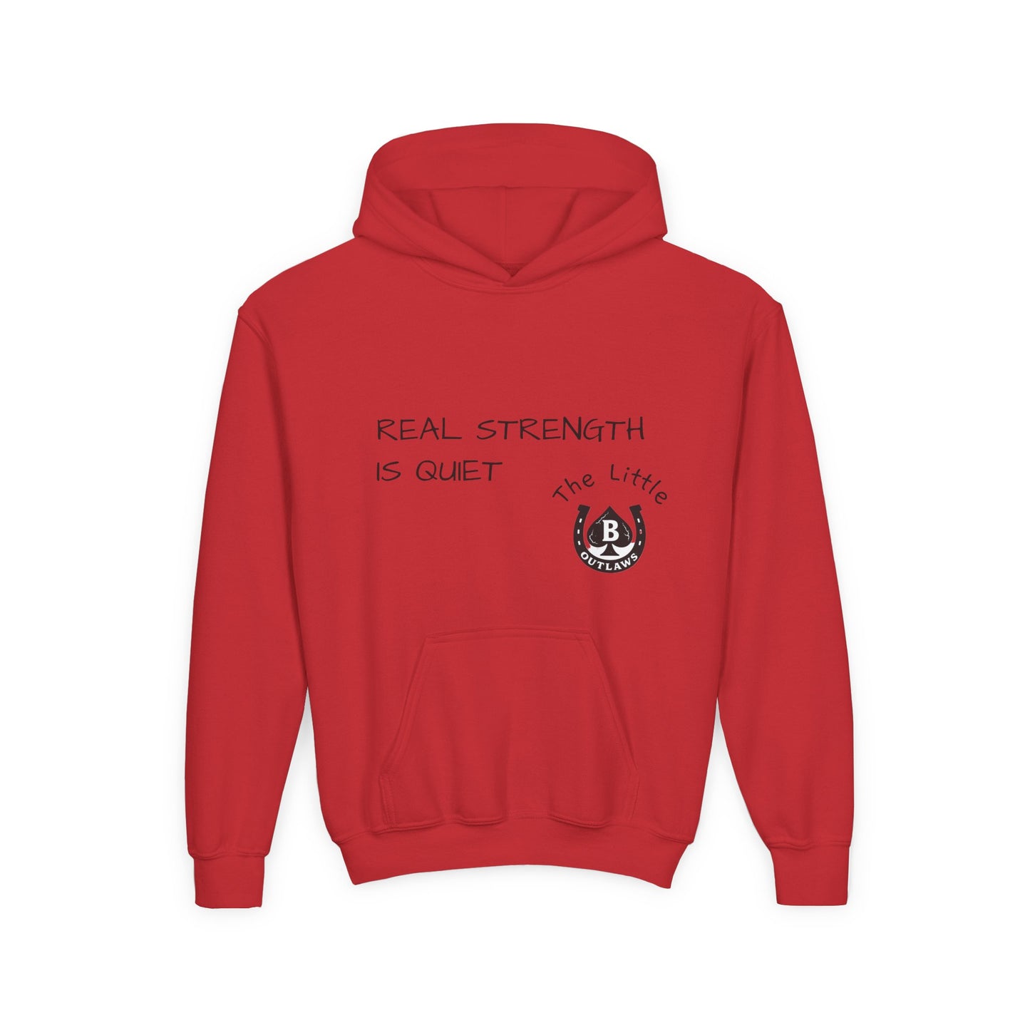 Real Strength Is Quiet Hoodie – Little Outlaws Cougar Edition
