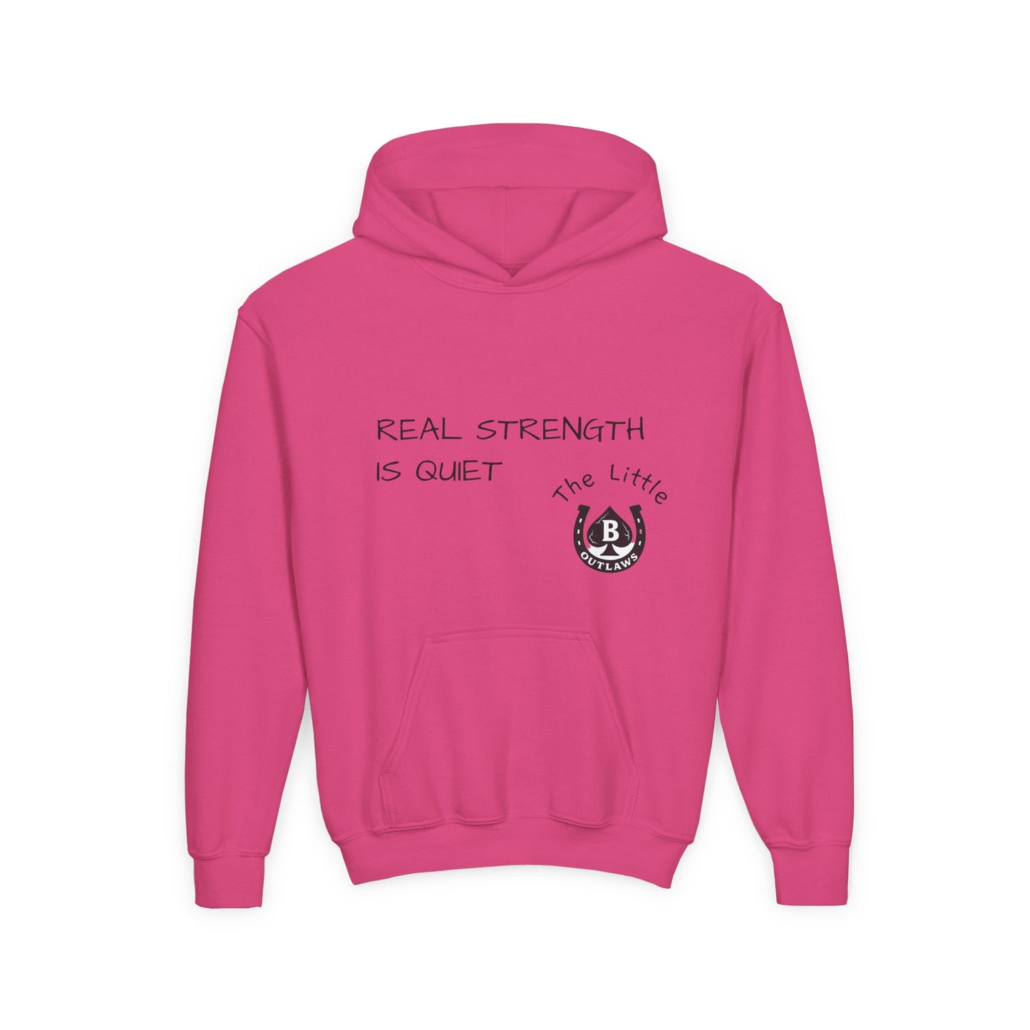Real Strength Is Quiet Hoodie – Little Outlaws Cougar Edition