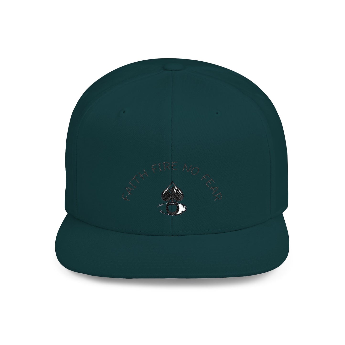 Faith Fire No Fear Flat Bill Snapback Cap, Inspirational Snapback Hat, Unisex Streetwear Cap, Gift for Motivation, Casual Summer Accessory