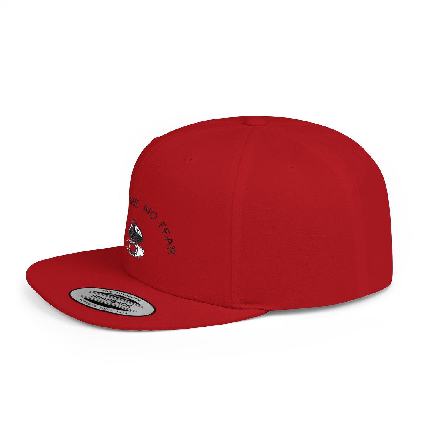 Faith Fire No Fear Flat Bill Snapback Cap, Inspirational Snapback Hat, Unisex Streetwear Cap, Gift for Motivation, Casual Summer Accessory