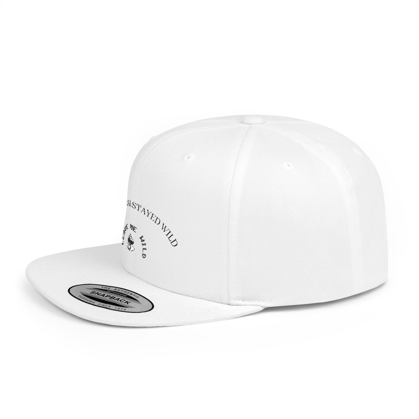 Born Free Stay Wild Flat Bill Snapback Cap | Trendy Hat, Perfect for Outdoors, Gift for Adventure Lovers, Stylish Headwear