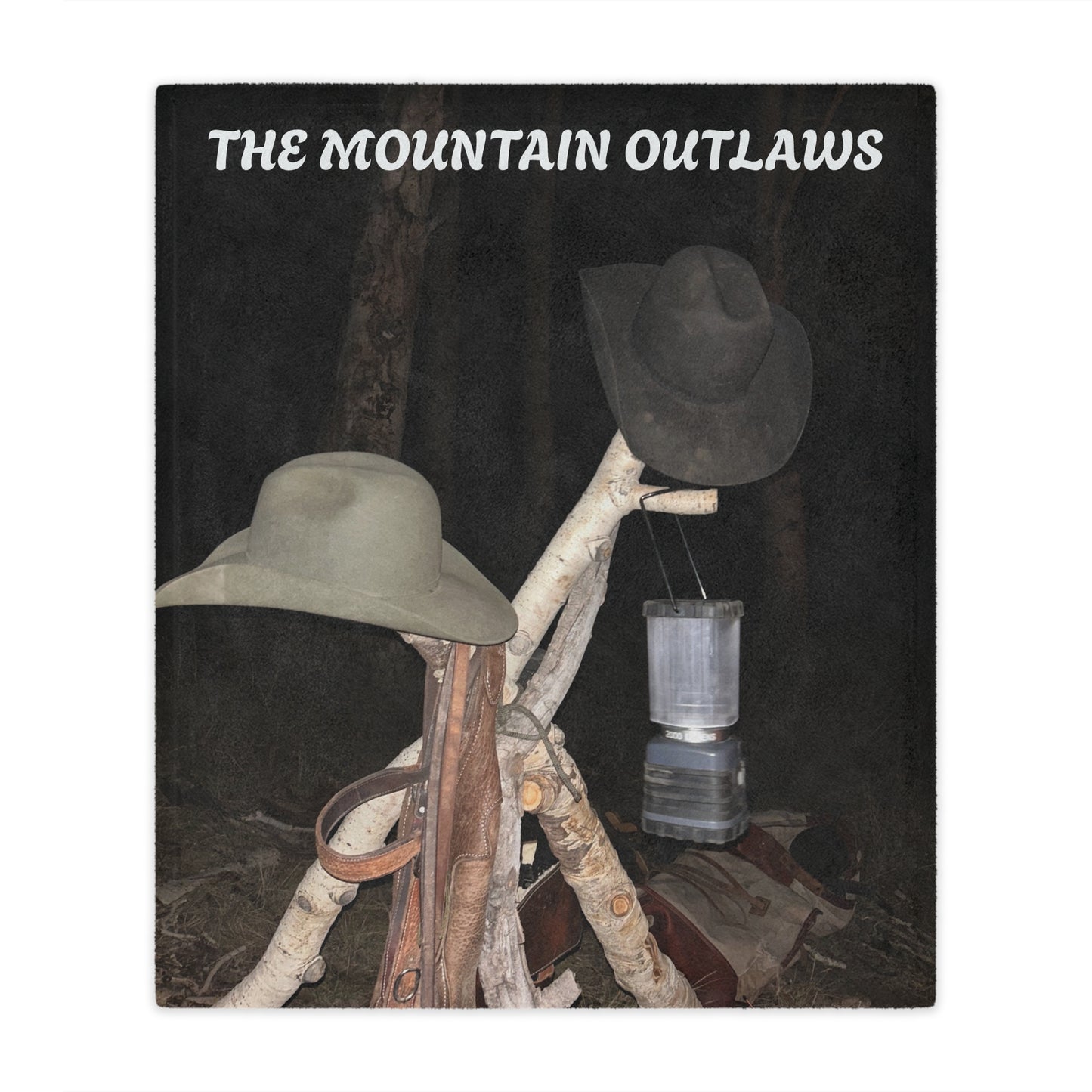 Cozy Minky Blanket for Outdoor Lovers,The Mountain Outlaws Blanket – Saddle & Lantern Edition
