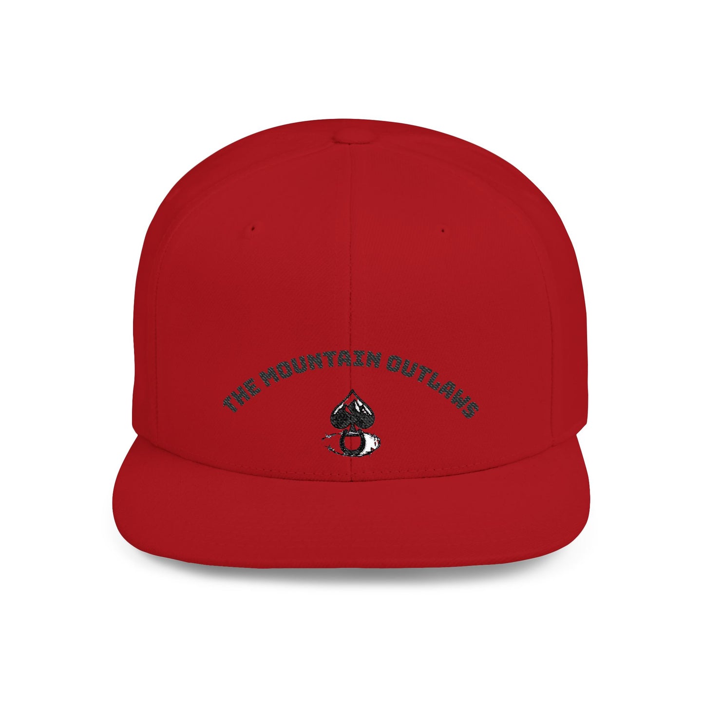 Mountain Outlaws Flat Bill Snapback Hat, Trendy Baseball Cap for Outdoor Adventures, Gift for Adventurers, Cool Streetwear, Casual Headwear