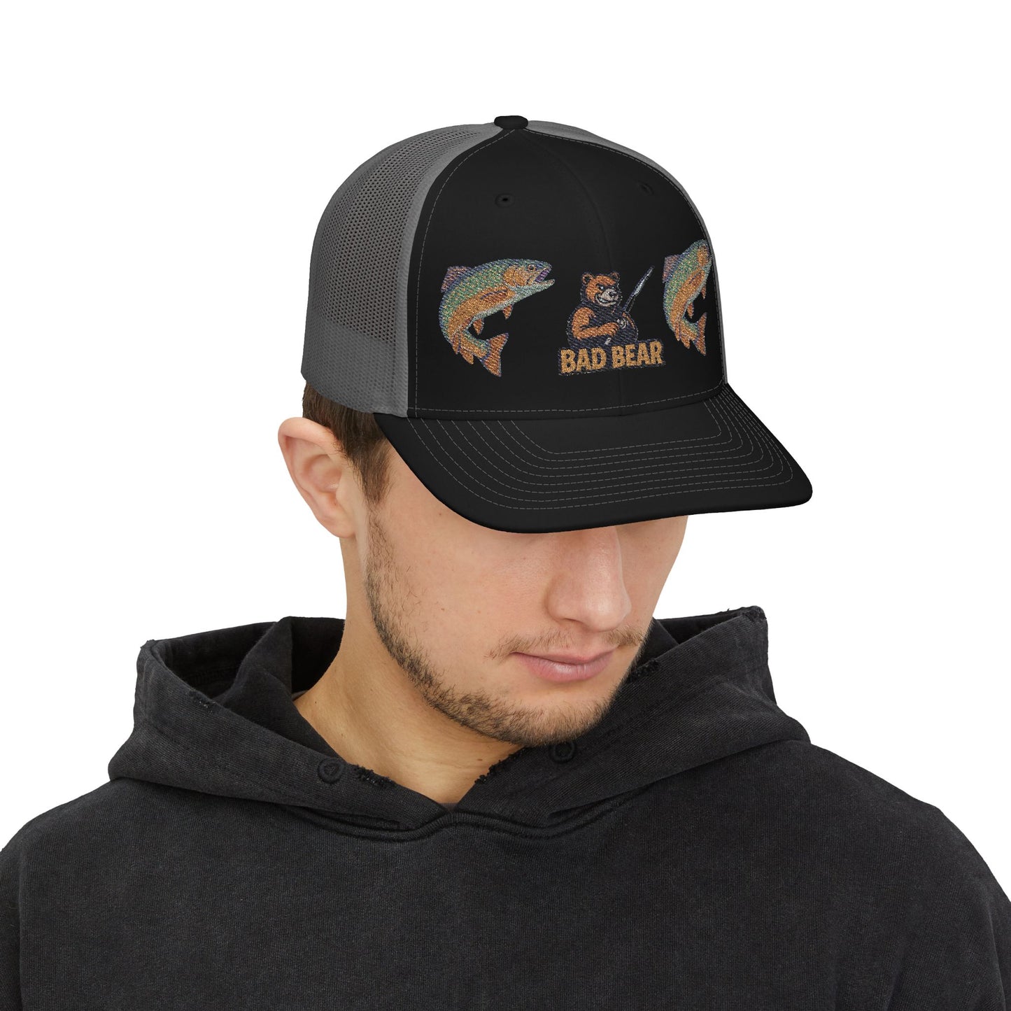 Bad Bear Trucker Hat – Double Trout Edition