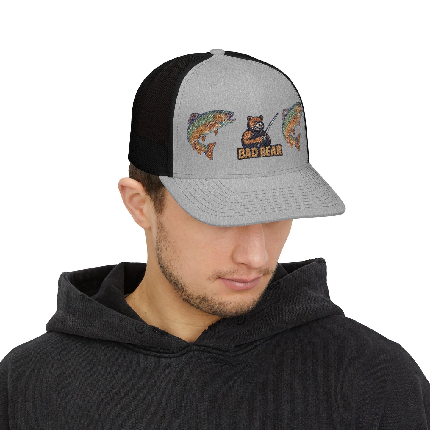 Bad Bear Trucker Hat – Double Trout Edition