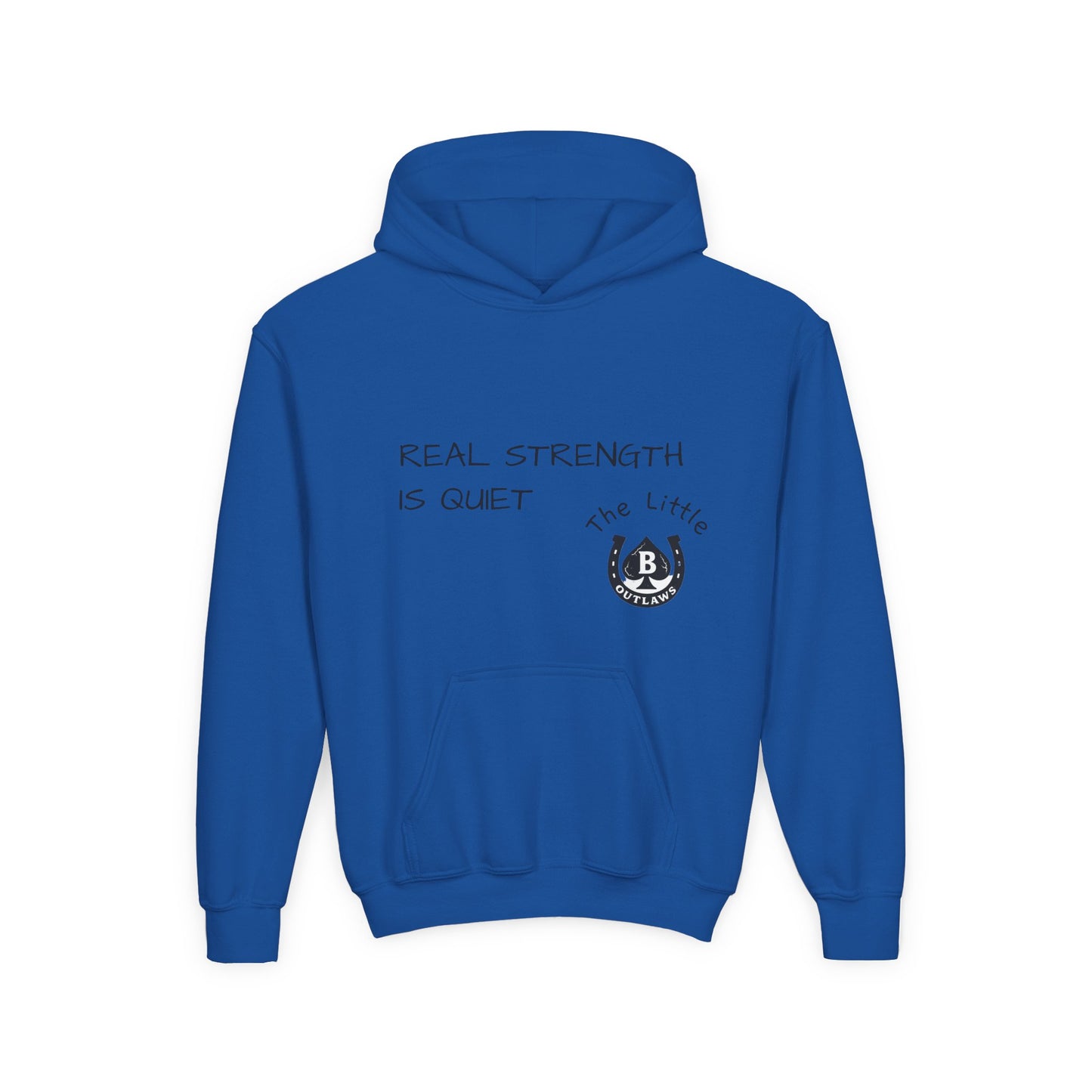 Real Strength Is Quiet Hoodie – Little Outlaws Cougar Edition