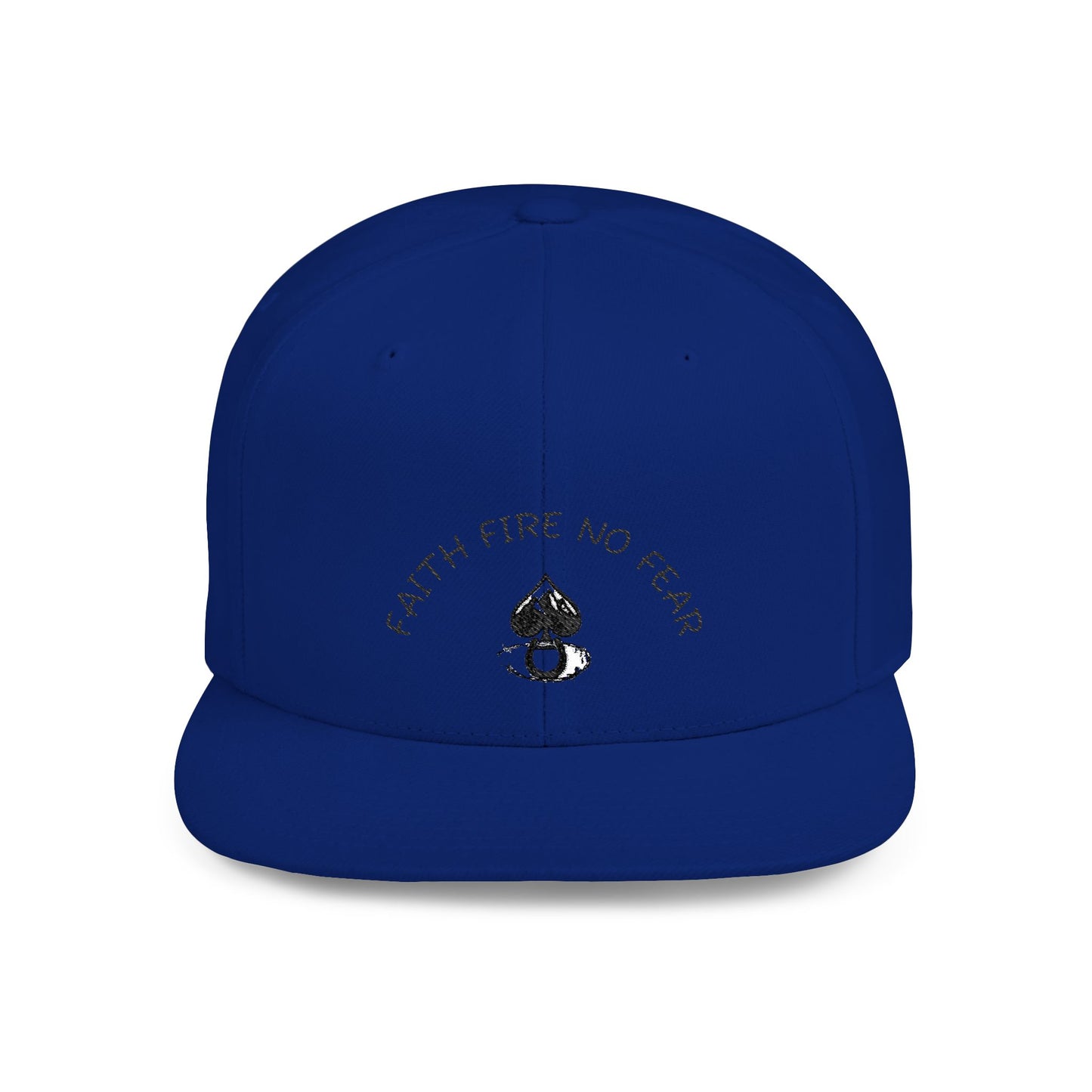 Faith Fire No Fear Flat Bill Snapback Cap, Inspirational Snapback Hat, Unisex Streetwear Cap, Gift for Motivation, Casual Summer Accessory