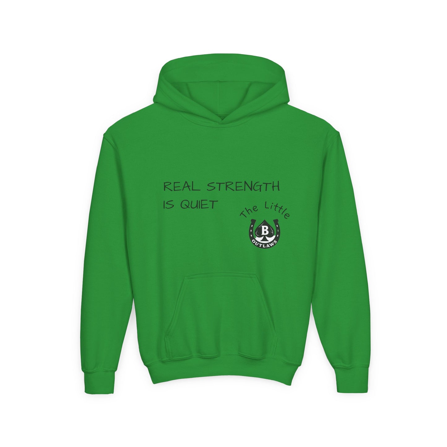 Real Strength Is Quiet Hoodie – Little Outlaws Cougar Edition