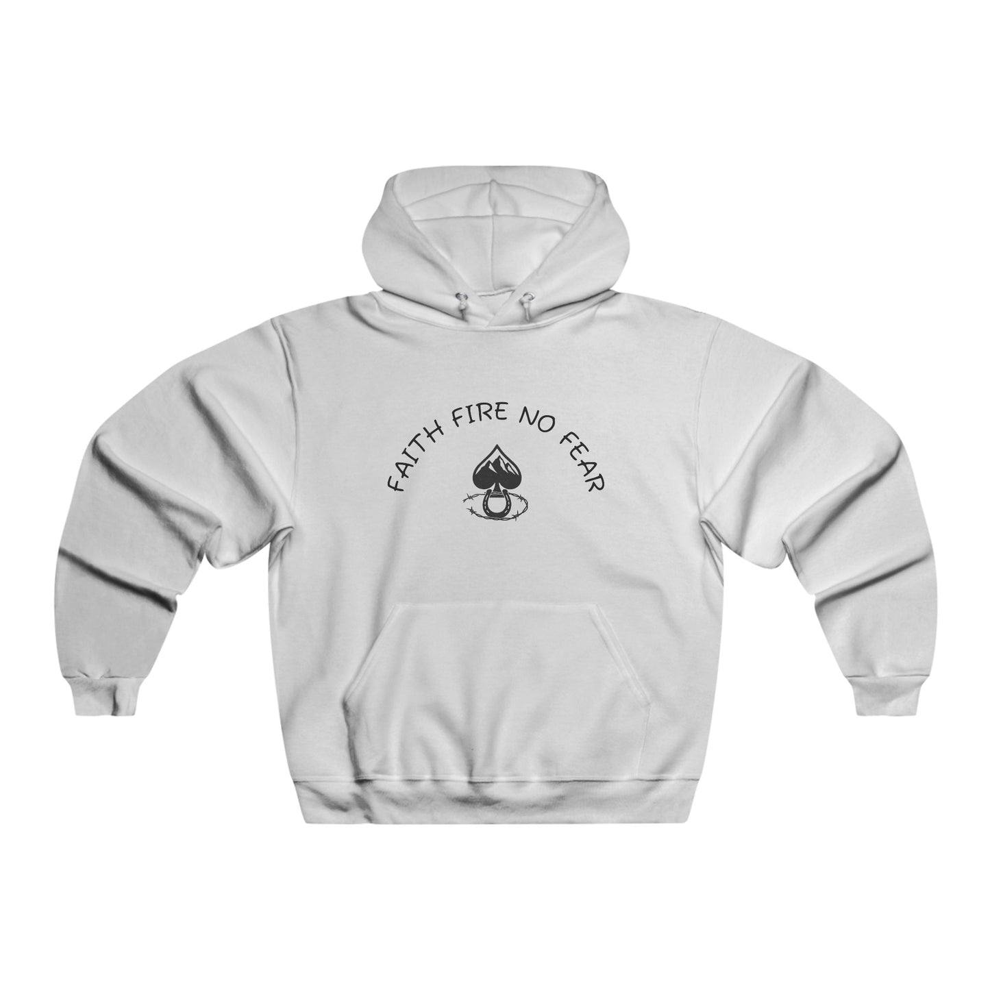 Men's Motivational Hooded Sweatshirt - Faith Fire No Fear, Leave Me Wild, Comfortable Layer, Gift for Him, Casual Look