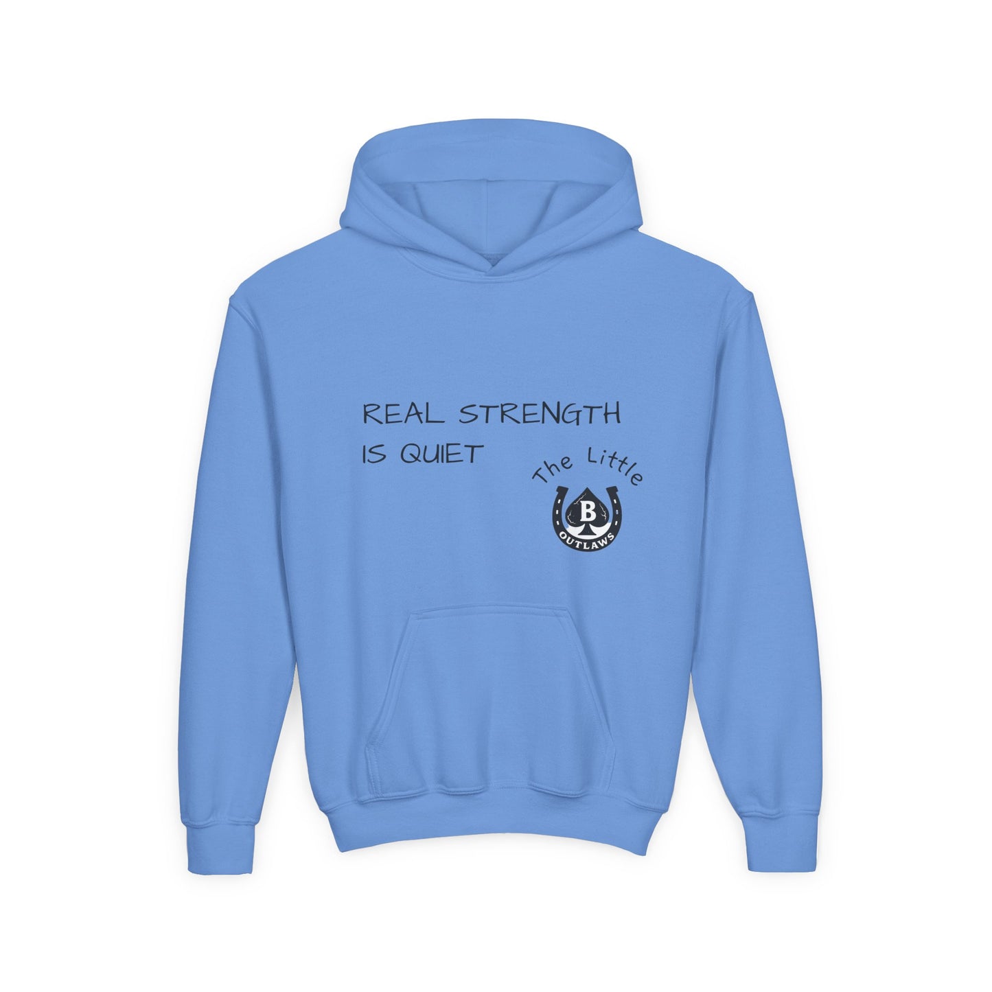 Real Strength Is Quiet Hoodie – Little Outlaws Cougar Edition