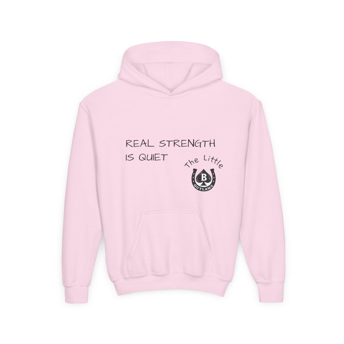 Real Strength Is Quiet Hoodie – Little Outlaws Cougar Edition