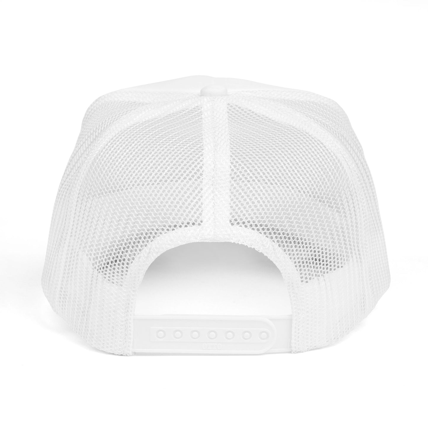 TRACKER Trucker Hat – Red Feather on White