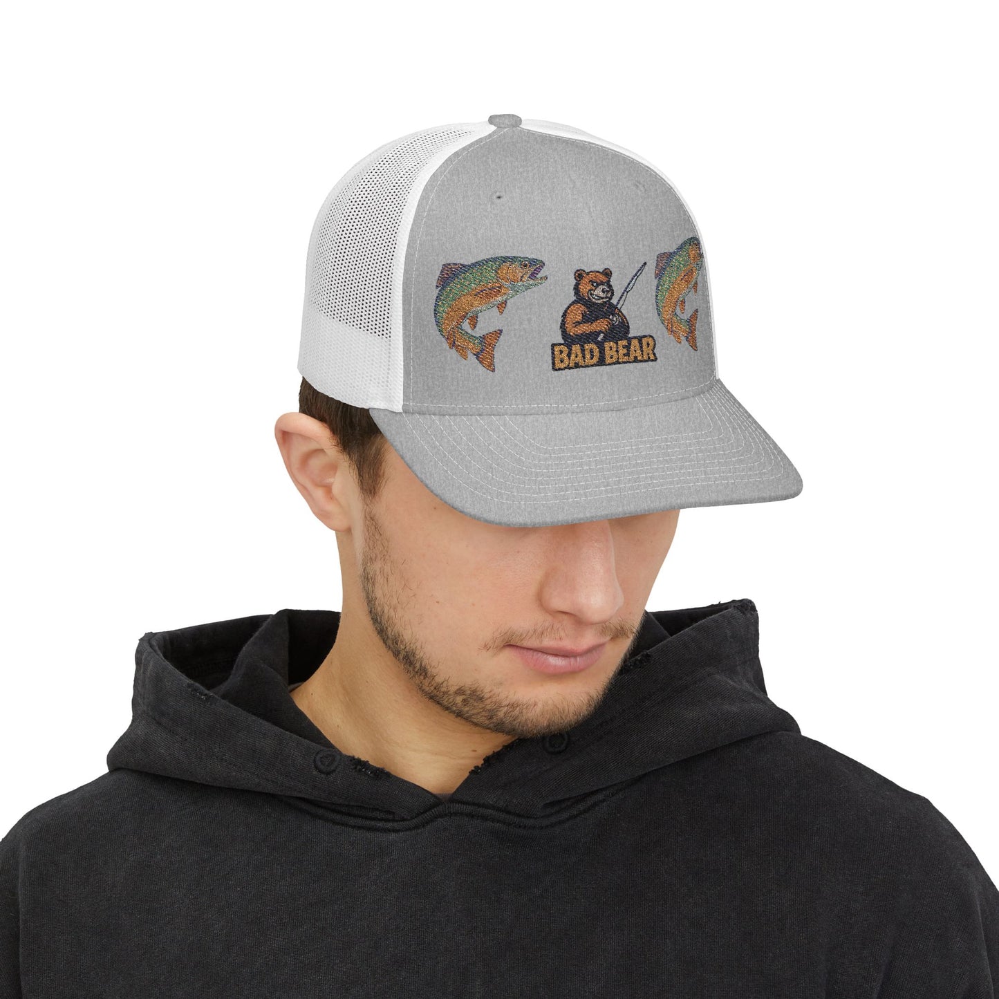 Bad Bear Trucker Hat – Double Trout Edition