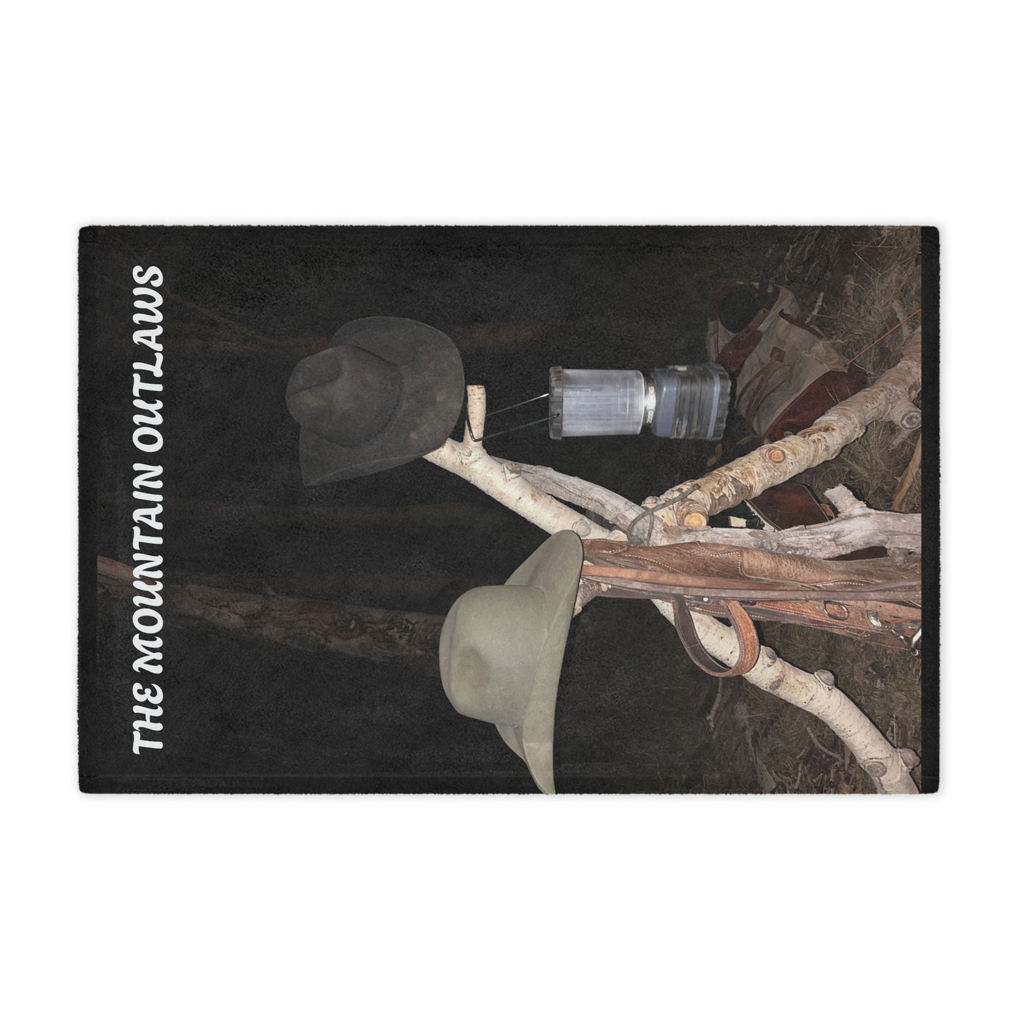 Cozy Minky Blanket for Outdoor Lovers,The Mountain Outlaws Blanket – Saddle & Lantern Edition