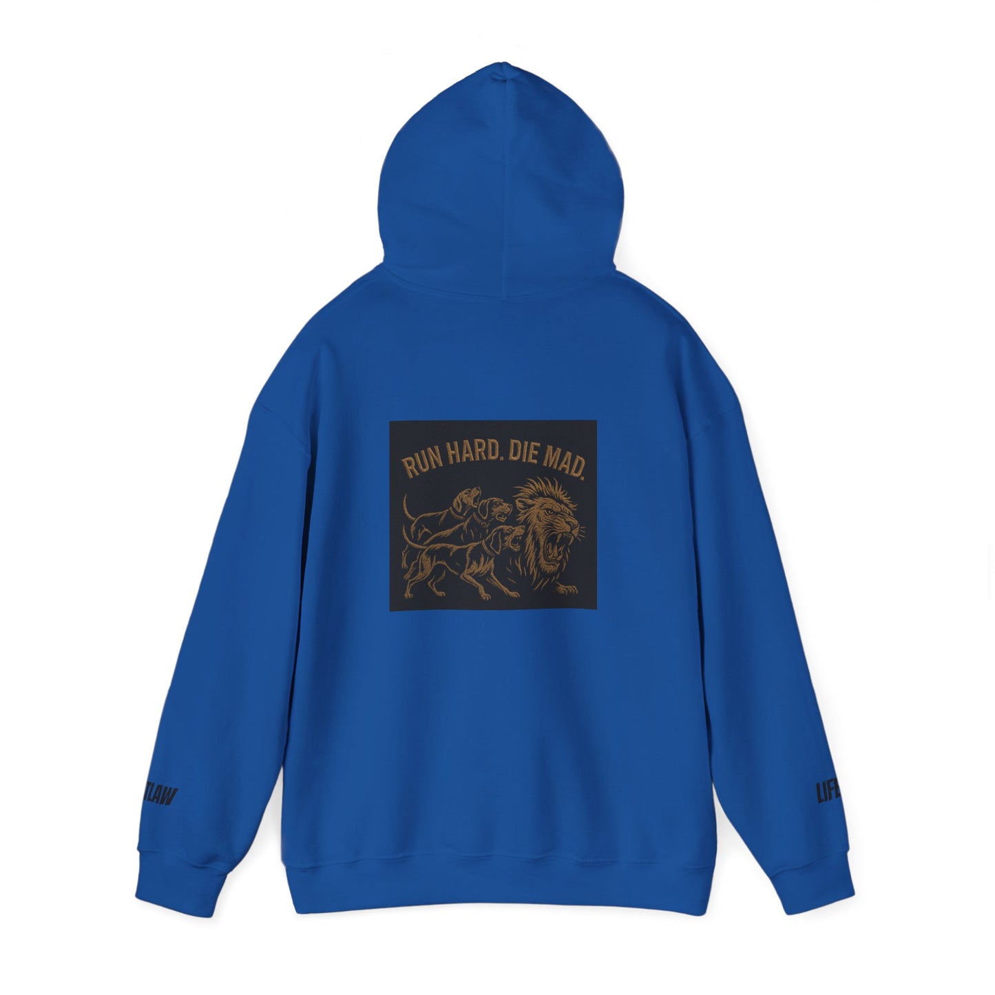 Run Hard, Die Mad Hoodie — Vintage Lion Graphic