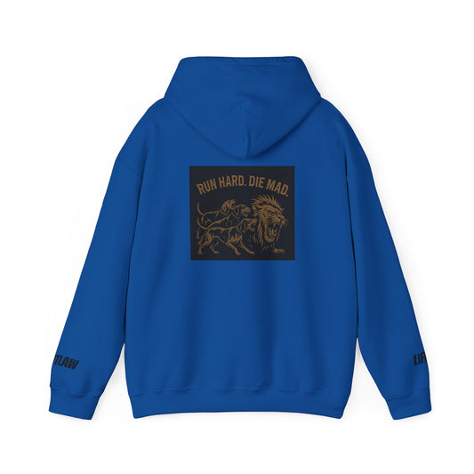 Run Hard, Die Mad Hoodie — Vintage Lion Graphic