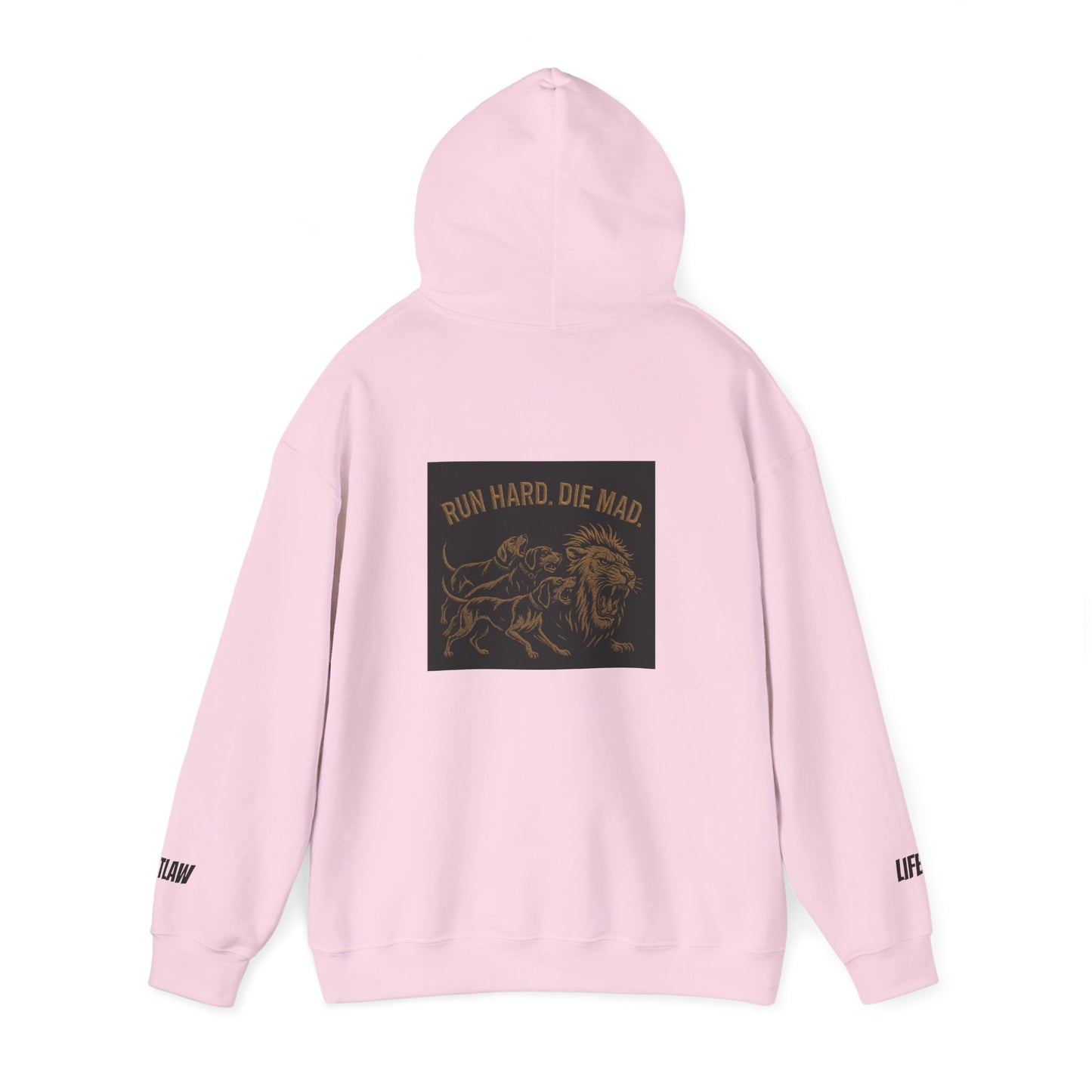 Run Hard, Die Mad Hoodie — Vintage Lion Graphic