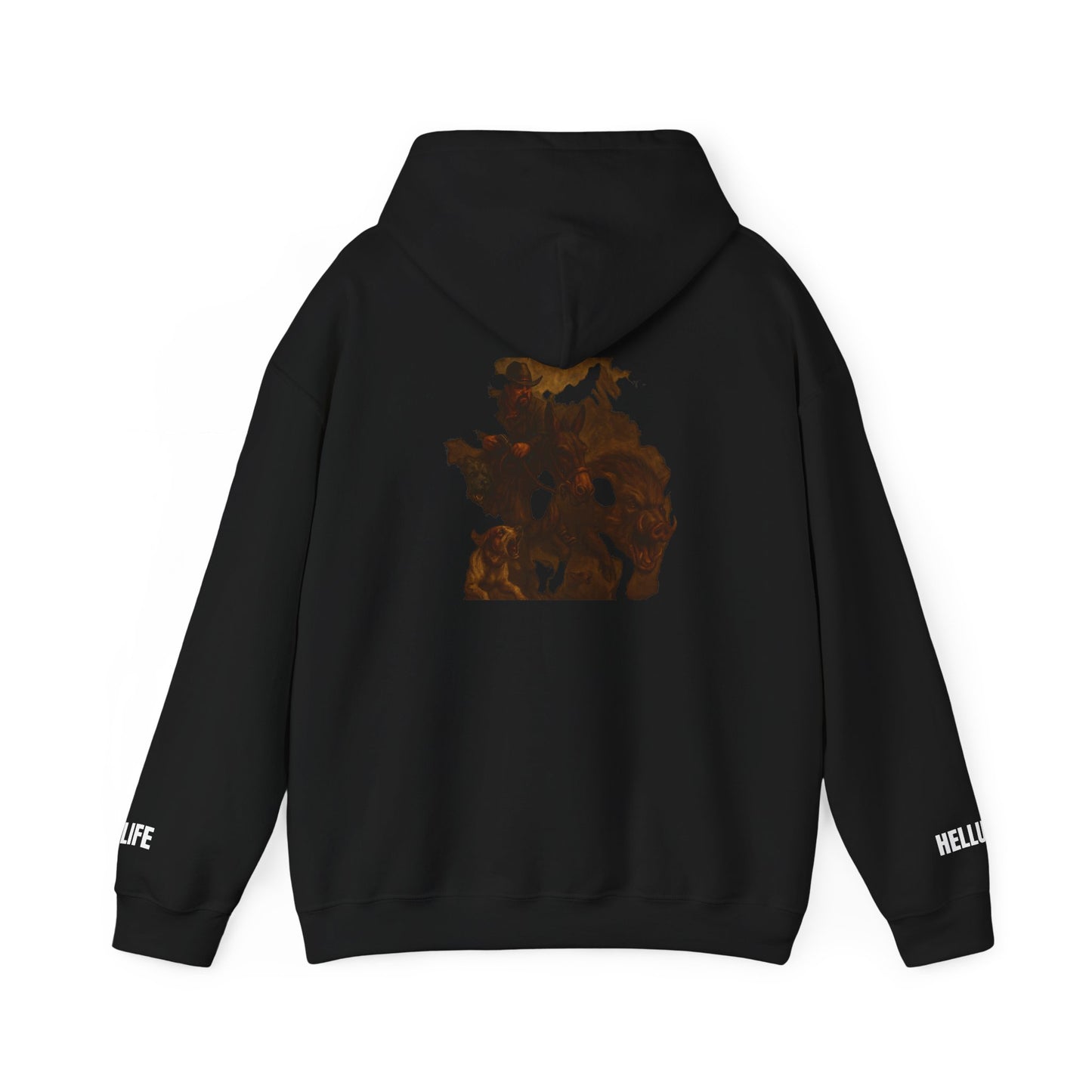 The Mountain Outlaws Hoodie — Rustic Graphic Hooded Sweatshirt