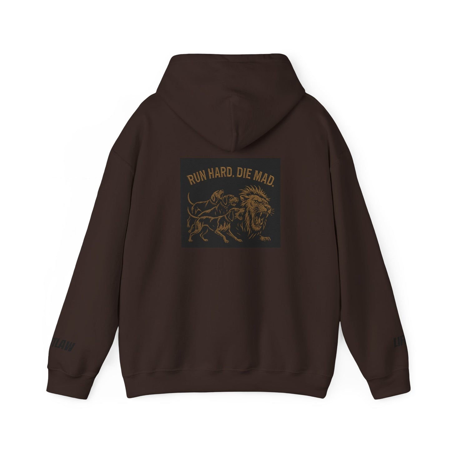 Run Hard, Die Mad Hoodie — Vintage Lion Graphic