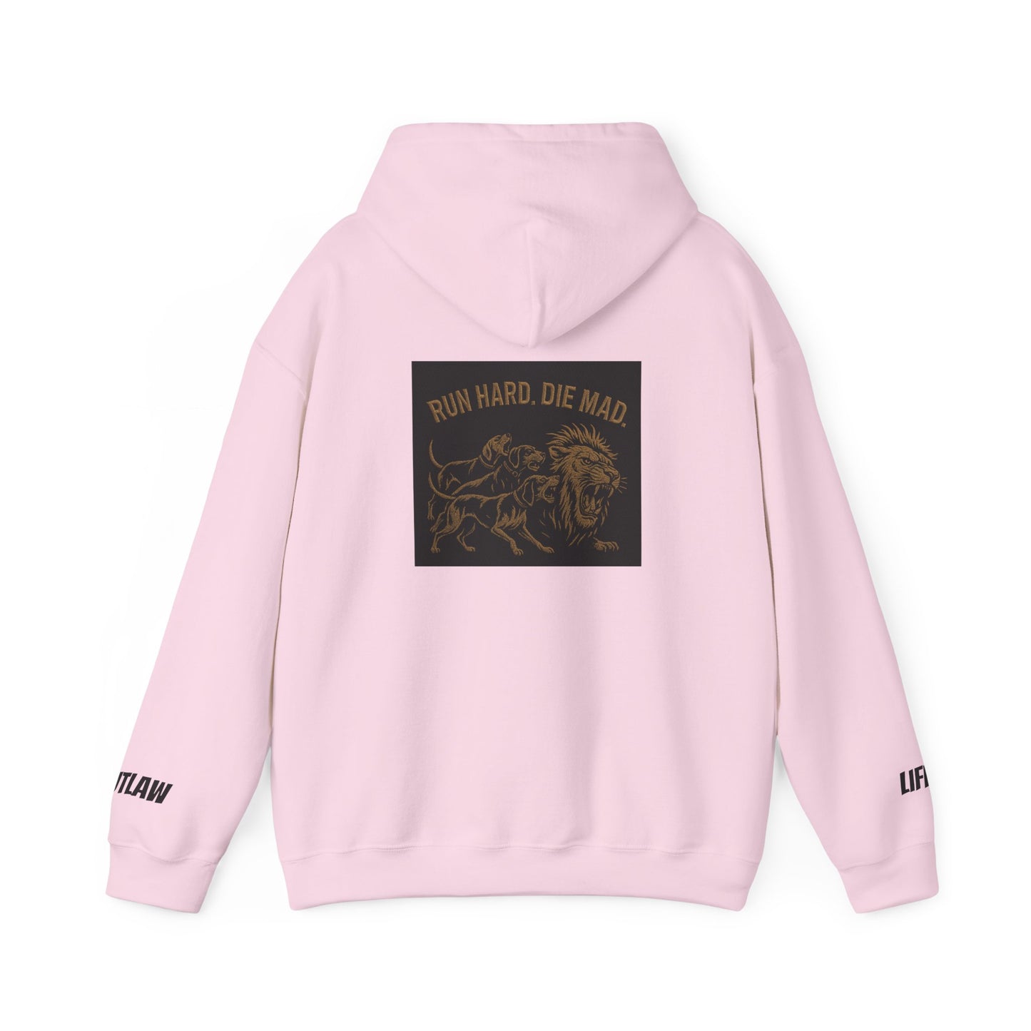 Run Hard, Die Mad Hoodie — Vintage Lion Graphic