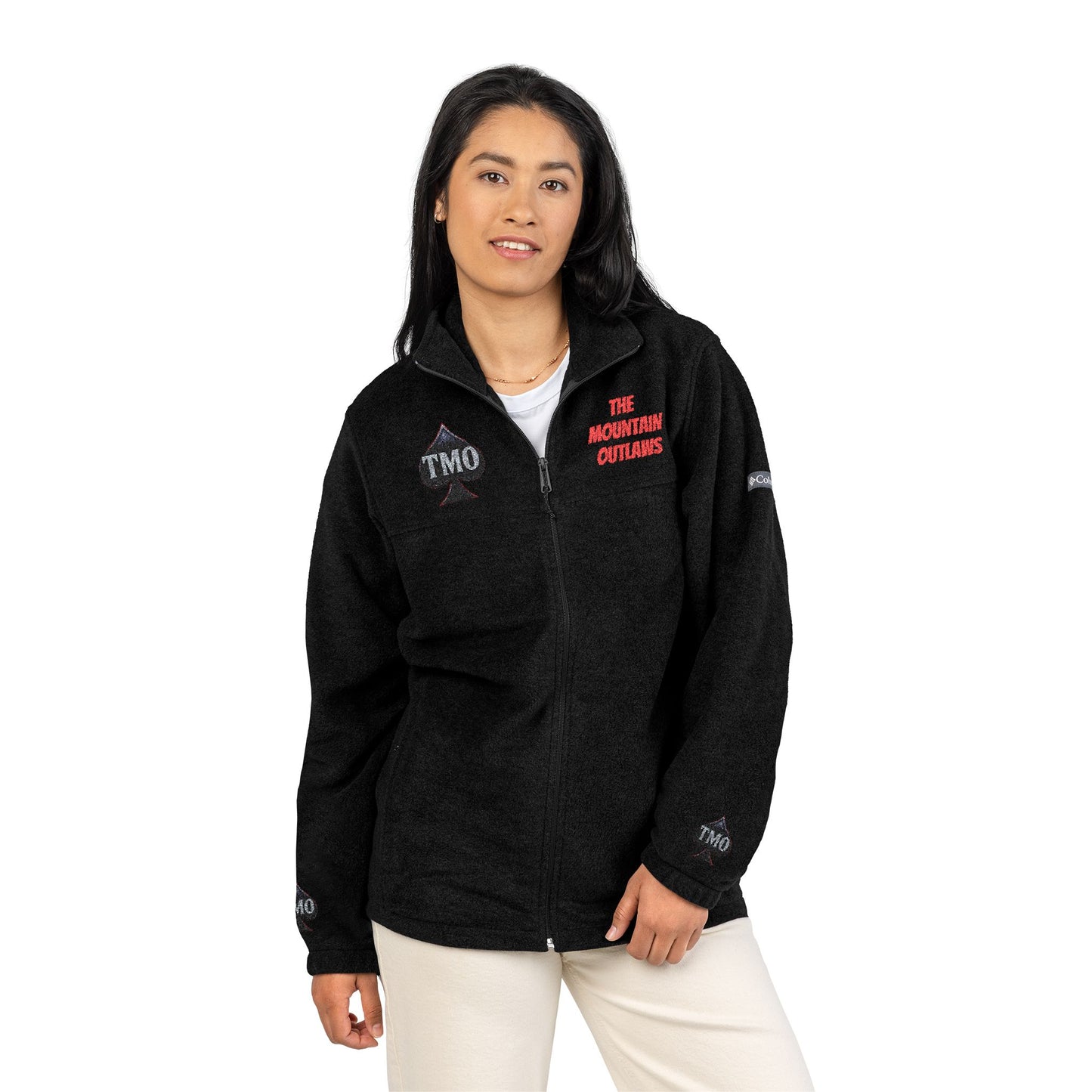 Embroidered TMO Columbia Fleece Jacket — Charcoal Outdoor Zip-Up