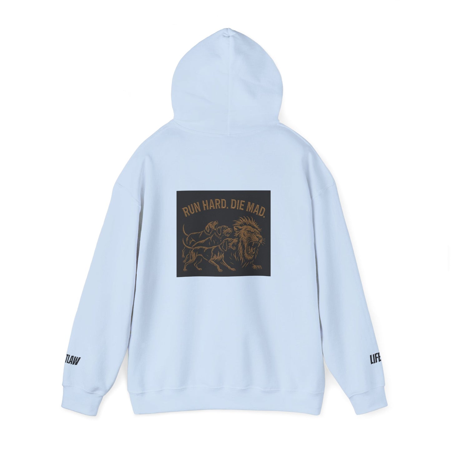 Run Hard, Die Mad Hoodie — Vintage Lion Graphic