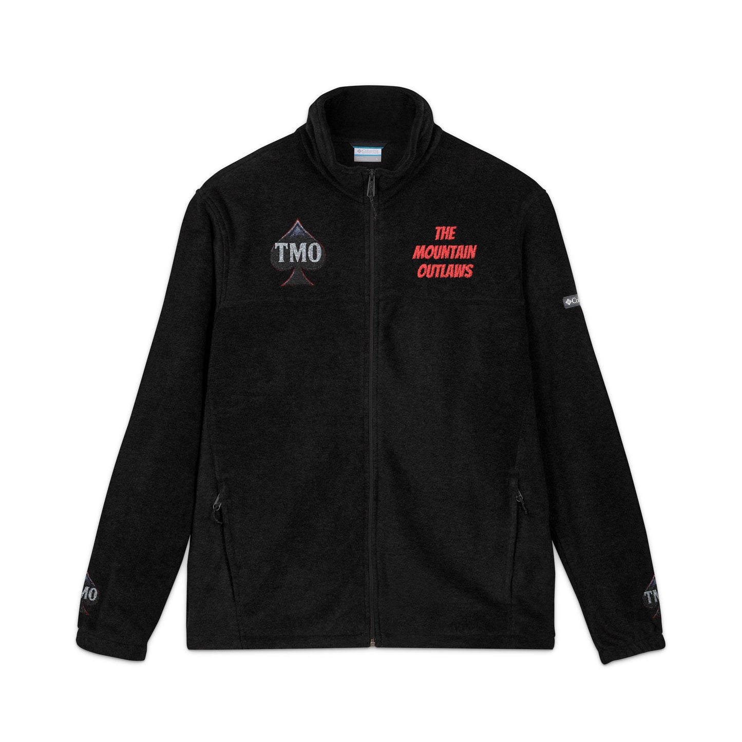 Embroidered TMO Columbia Fleece Jacket — Charcoal Outdoor Zip-Up