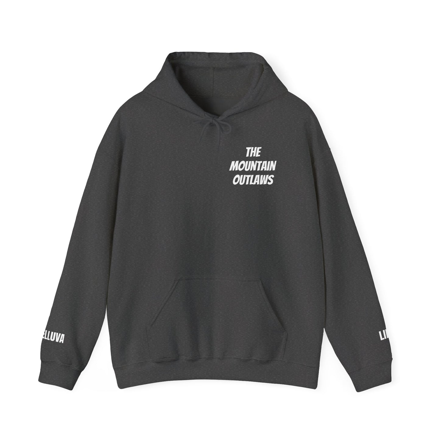 The Mountain Outlaws Hoodie — Rustic Graphic Hooded Sweatshirt