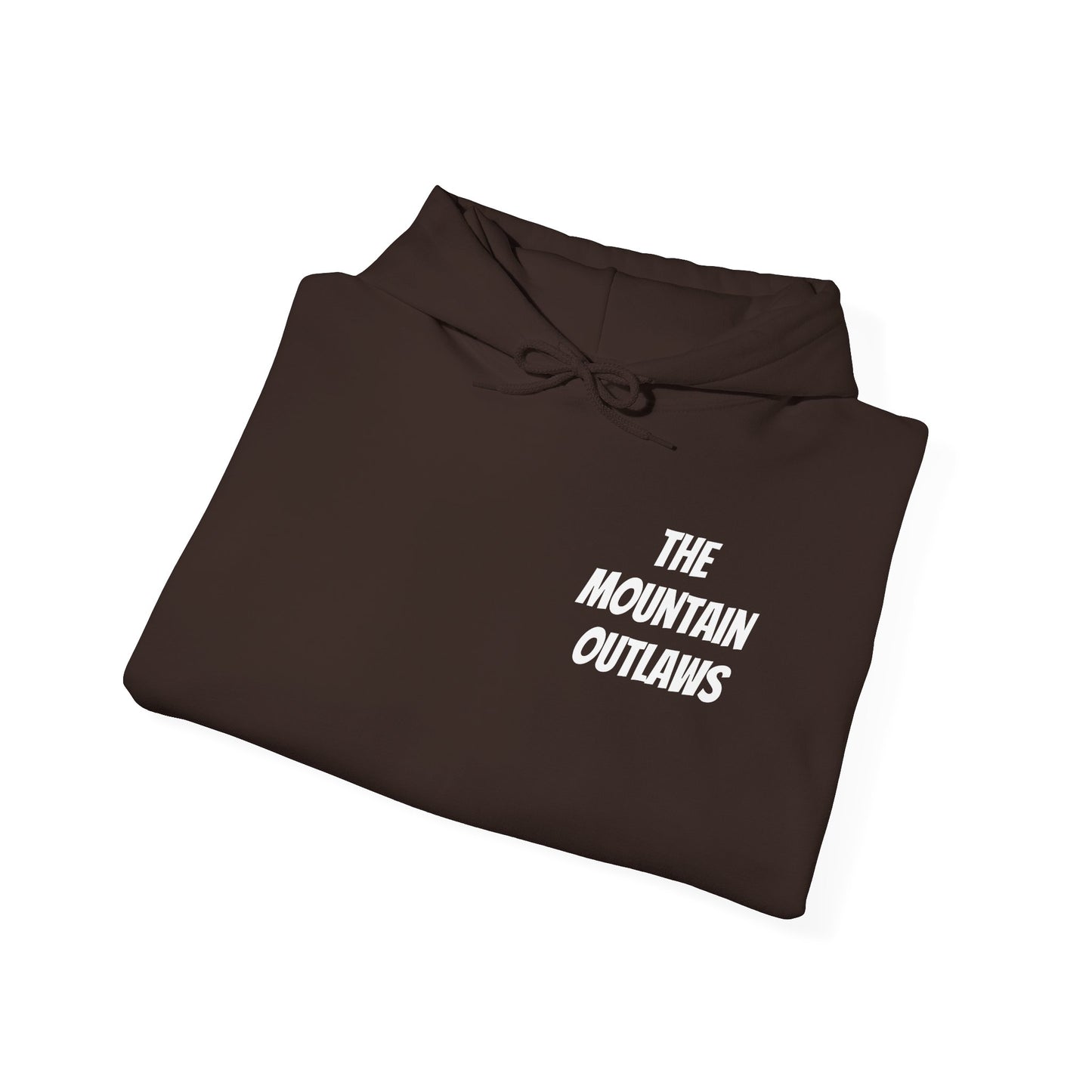 The Mountain Outlaws Hoodie — Rustic Graphic Hooded Sweatshirt