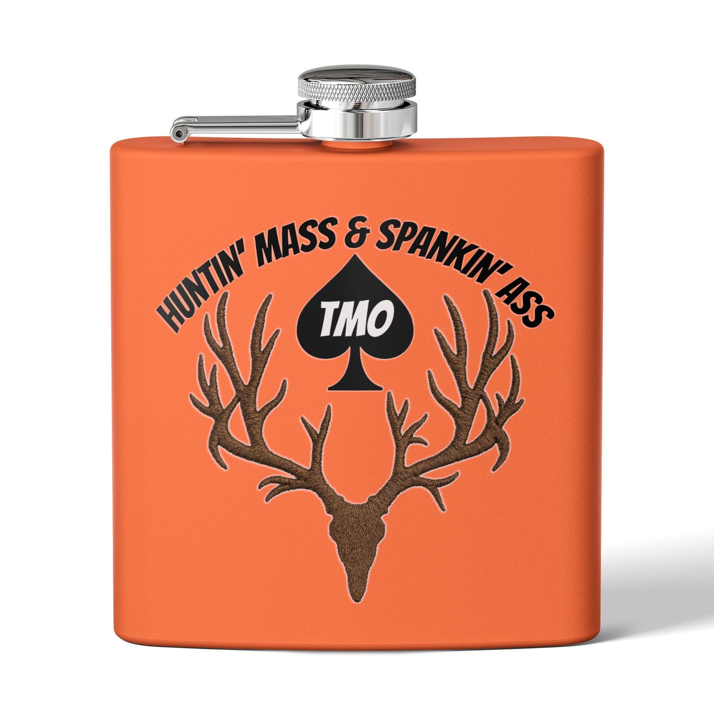 Hunter Orange Flask – Huntin’ Mass & Spankin’ Ass