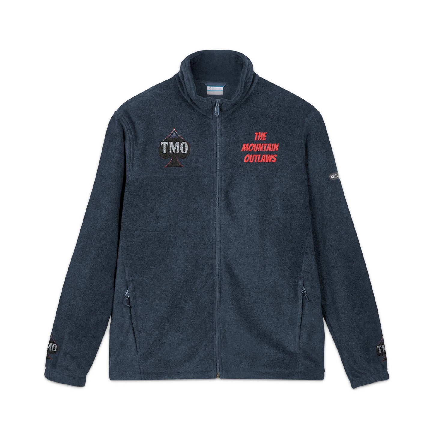 Embroidered TMO Columbia Fleece Jacket — Charcoal Outdoor Zip-Up