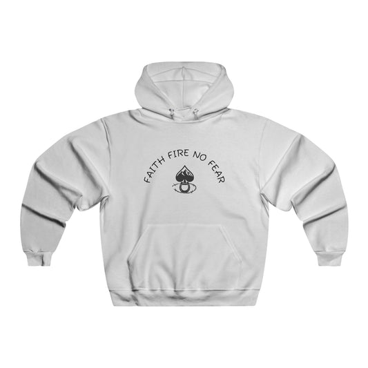 Men's Motivational Hooded Sweatshirt - Faith Fire No Fear, Leave Me Wild, Comfortable Layer, Gift for Him, Casual Look