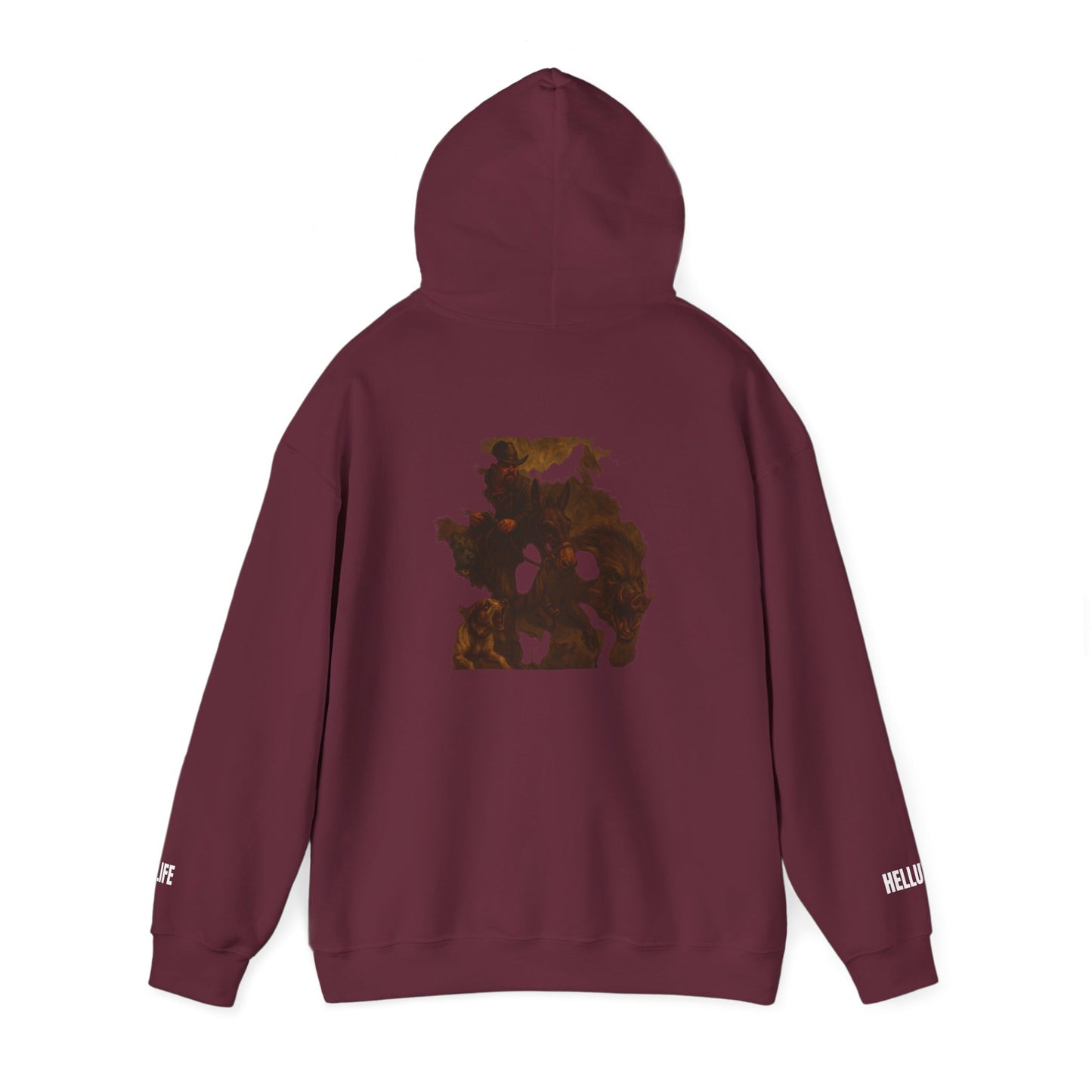 The Mountain Outlaws Hoodie — Rustic Graphic Hooded Sweatshirt