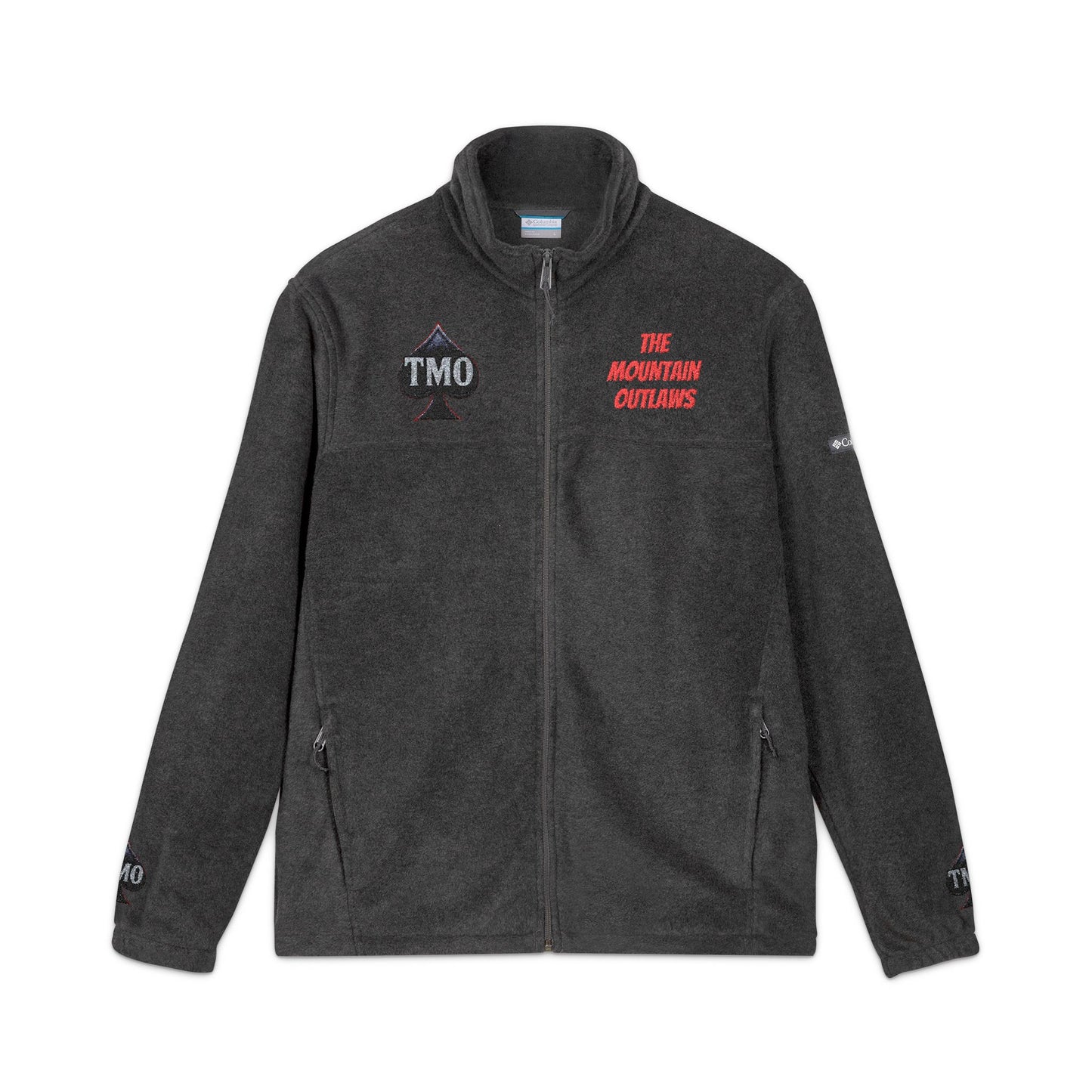 Embroidered TMO Columbia Fleece Jacket — Charcoal Outdoor Zip-Up